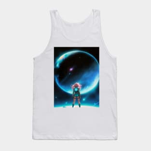 Abstract Art Anime Style Space Portal Girl Poster Young Woman Stickers and Assessories 2 Tank Top